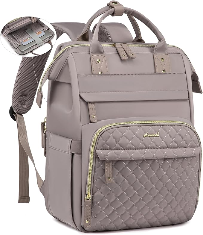 LOVEVOOK Laptop Backpack for Women, 15.6'' Waterproof Nurse Bag Teacher Work Backpack Purse for Women, Travel Computer Backpack for College Office Business Ladies