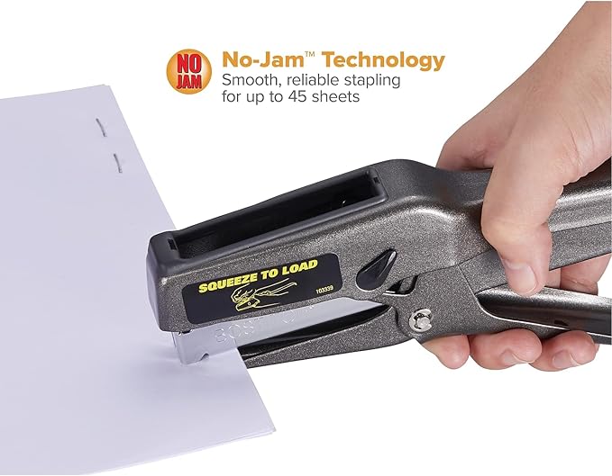 Bostitch Office B8 Heavy Duty All Metal 45 Sheet Plier Stapler, 210 Stapler Capacity, Full-Strip, Black