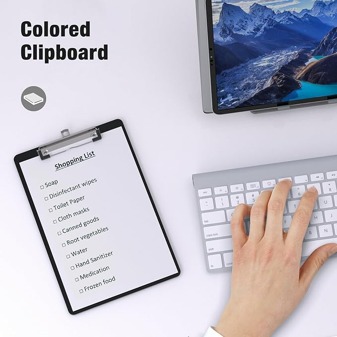 Small Clipboards, A5 Plastic Mini Black Clip Board for Classroom, Students, Kid, Size 6" x 9" with Low Profile Clip, Office & School Supply