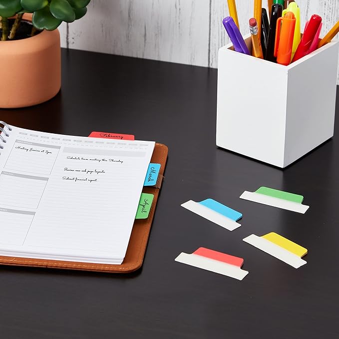 Avery Margin Ultra Tabs, 2.5" x 1", 2-Side Writable, Assorted Colors, 48 Repositionable Page Tabs (74866)