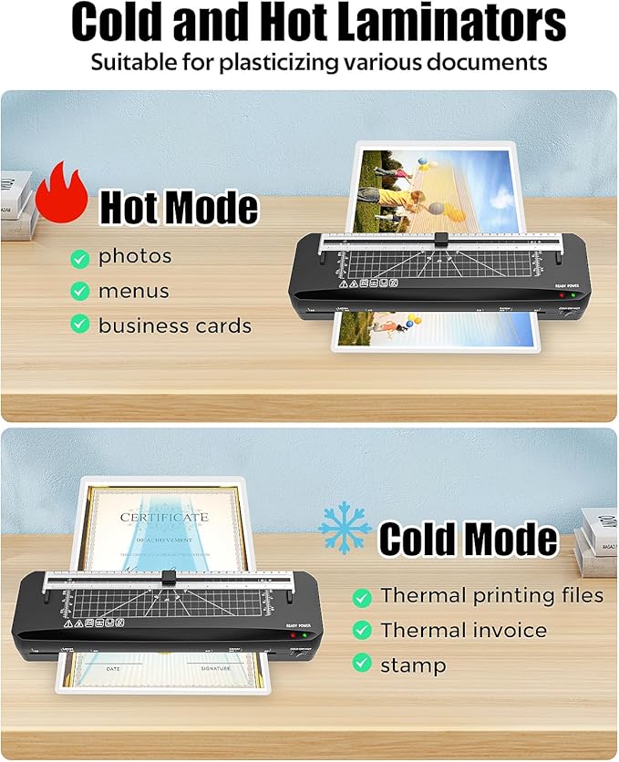 Laminator A3 Laminator Machine with Built-in Trimmer, 70s Fast Warm-up, 13 Inches Cold and Thermal Laminating with 20 Laminating Sheets, Portable Laminating Machine for Home Office School Use