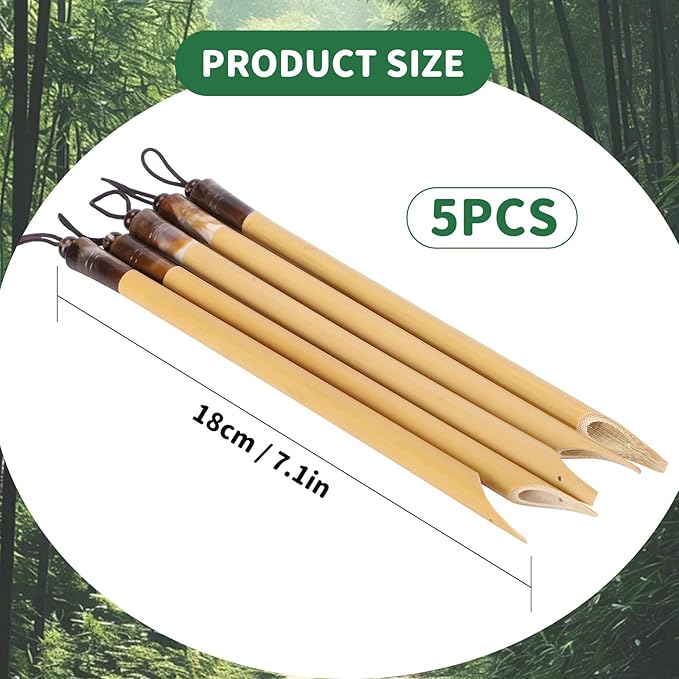 5Pcs 5pcs Calligraphy Dip Pen, Bamboo Reed Qalam Pens, Vintage Handcrafted Manga Calligraphy Pens, Comic Pen Nib Set for Writing, Calligraphy, Painting, Drawing