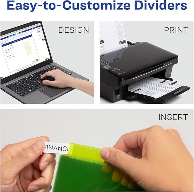 Avery Dividers for 3 Ring Binders, 5 Tab Plastic Binder Dividers, Three-Pocket, Corner Lock, Insertable Big Tabs, Multicolor, Extend Beyond Sheet Protectors, 1 Set (11273)