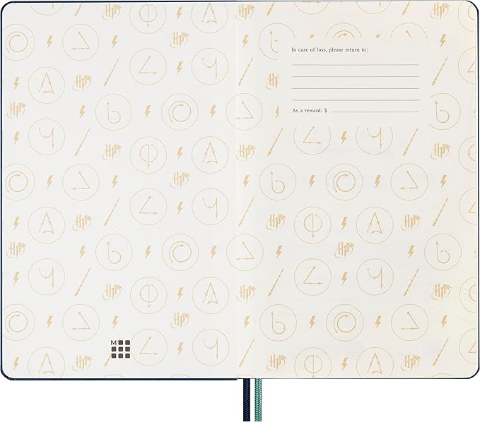 Moleskine Limited Edition Harry Potter Expecto Patronum spell Notebook with glow in the dark special-effect, Hard Cover, Ruled, Large (5" x 8.25"), Petrolum Blue, 176 pages