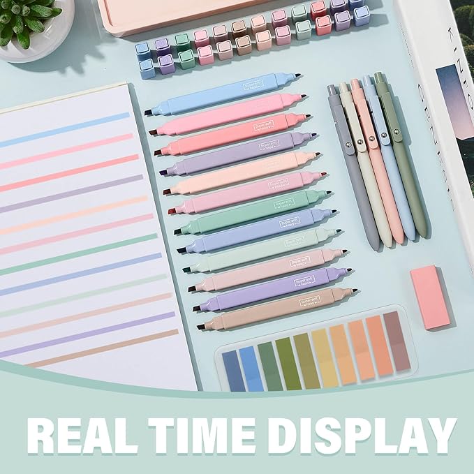 Jutom 38 Pcs Bible Journaling Study Kit for Women, Book Annotation Supplies with Highlighters Pens, Tabs, Sticky Notes, Markers for Christian Office Bible Study Supplies(Retro Color,Square)