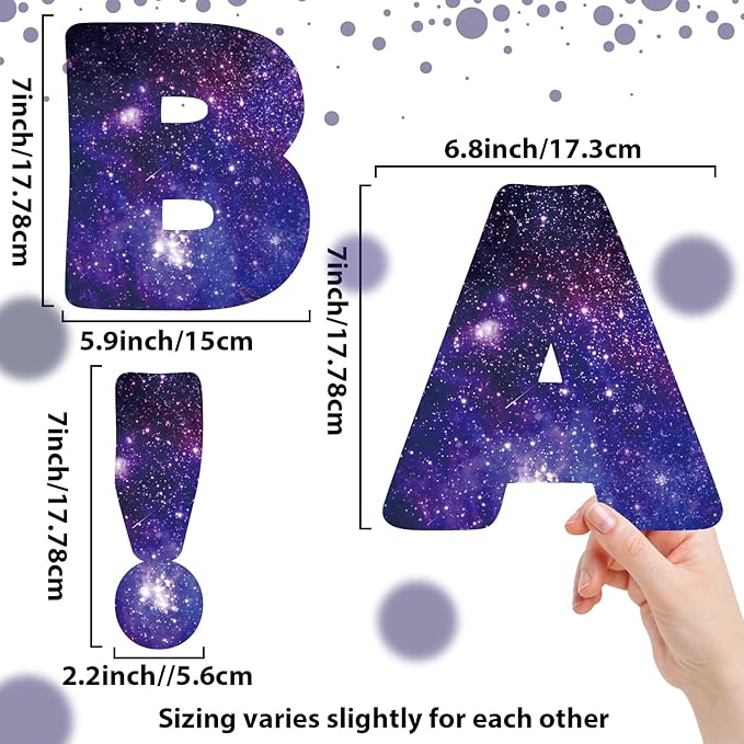 Qyeahkj 150 PCS Large 6" Font Bulletin Board Letters Outer Space Themed Punctuation Cutouts Combo Set Galaxy Letters Decoration Classroom Starry Sky Alphabet Poster for Home School Wall Display Decor