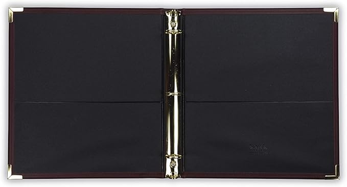 Samsill Classic Collection Leather 3 Ring Binder, Executive Presentation Portfolio, 1.5 Inch (Holds 325 Sheets), Brass Round Ring, Burgundy