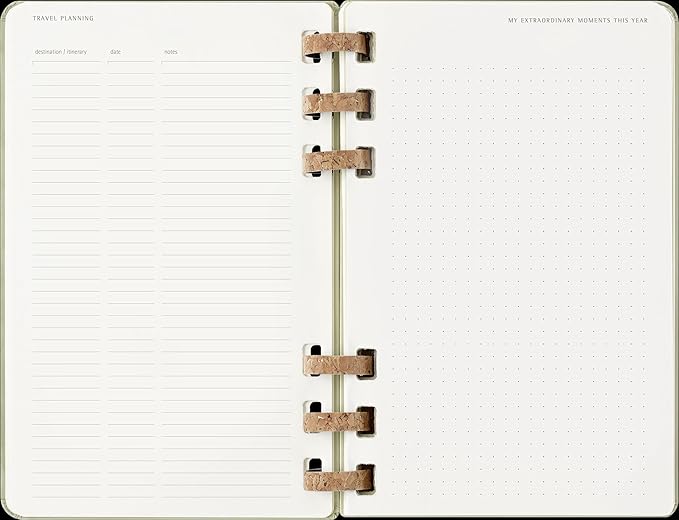 Moleskine Spiral 12 Month 2025 Solar Year Planner, Hard Cover, Large (5" x 8.25"), Kiwi, 200 pages