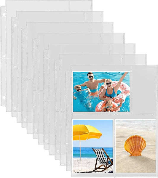 30 Pack Photo Sleeves for 3 Ring Binder - (4x6, for 180 Photos), Archival Page Protectors, Clear Plastic Refill Pages, Postcard Sleeves, Acid-Free