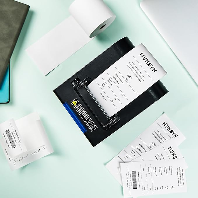 MUNBYN Thermal Paper 3 1/8 x 230ft, 50 Rolls Receipt Paper Work for Star Micronics TSP100 TSP143 Epson 80mm Receipt Printer Square POS Register, 80mm Thermal Receipt Papers, BPA Free, Plus Version