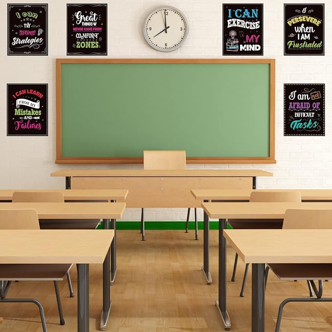 Classroom Decorations, 21 Pcs Growth Mindset Posters Bulletin Board Decorations for School Office Home- 11 x 14 Inch