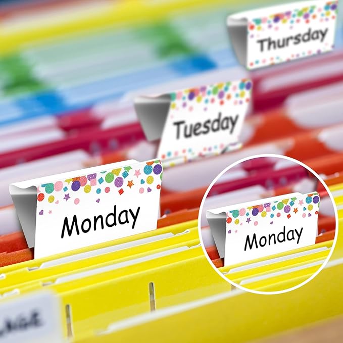 Tenare 6 Pieces Teacher Essentials Large Binder Clips 2 Inches Teacher Binder Paper Clips Office Back to School Gifts Classroom Supplies Management Supplies(Cute Days of The Week)