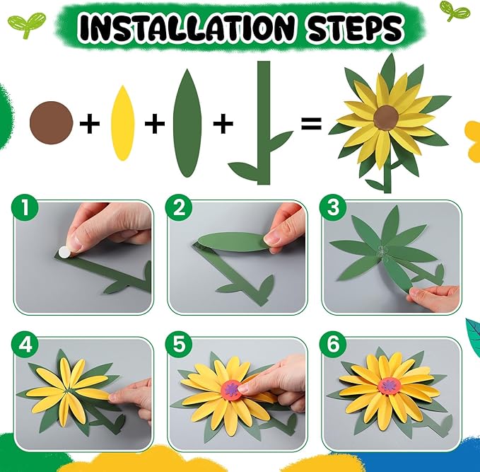 Spring Bulletin Board Decorations Set March Flowers Bulletin Board with 3D Paper Floral Cutouts Classroom Decorations Back to School Wall Decor Party Favor(Bloom Where You are Planted)
