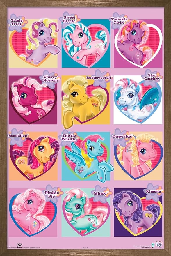 Trends International Hasbro My Little Pony - Chart Wall Poster, 14.725" x 22.375", Bronze Framed Version