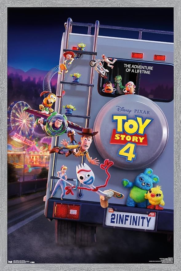 Trends International Disney Pixar Toy Story 4 - Final One Sheet Wall Poster, 34L x 22.4W, Gray Framed Version