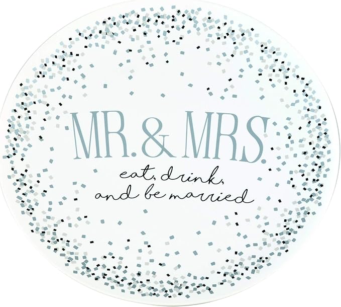 Enesco Our Name is Mud Wedding Mrs. Eat Drink and Be Married Platter, 11.25 Inch, Multicolor