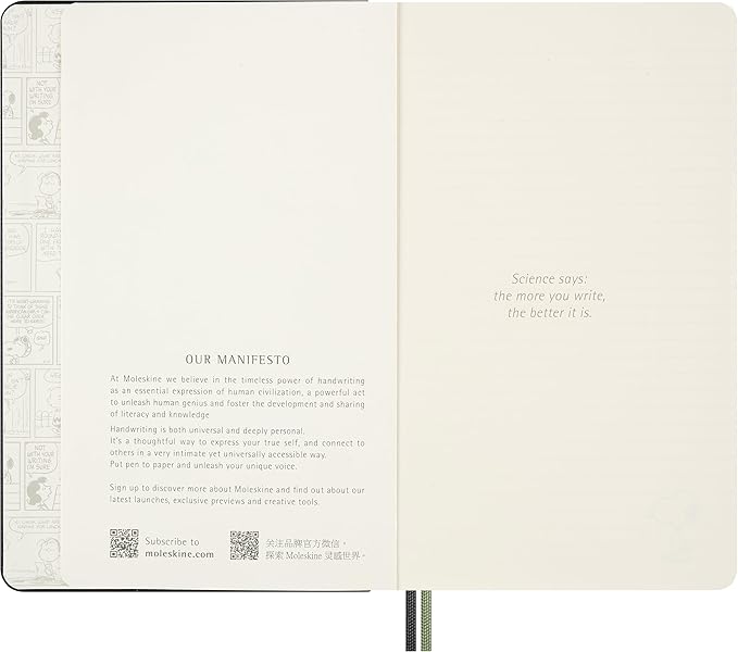 Moleskine Limited Edition Peanuts 'Charlie Brown & Friends' Notebook, Hard Cover, Large (5" x 8.25"), Ruled, Dark Gray, 176 pages