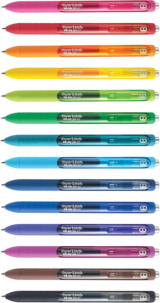 Paper Mate Colorful Gel Pens - InkJoy Gel Pens Assorted Medium Point (0.7). Perfect for Vibrant Colored Writing and Sketching InkJoy 42 Count, Pack of 3