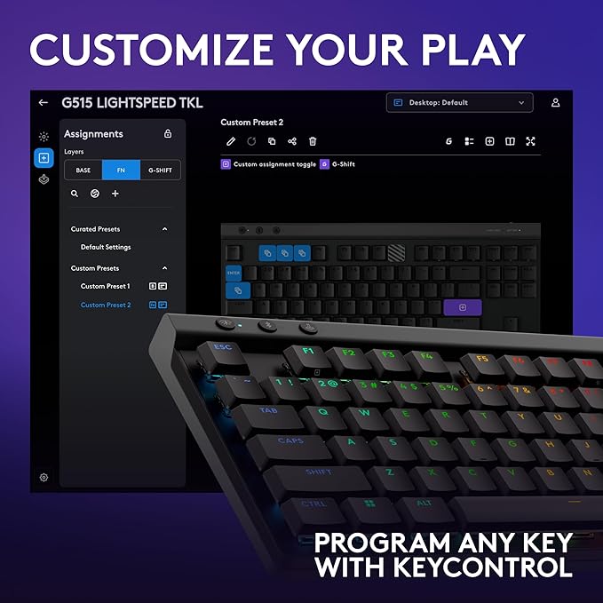 Logitech G515 TKL Wireless Gaming Keyboard (Tactile) + G309 Lightspeed Wireless Gaming Mouse Bundle: Black