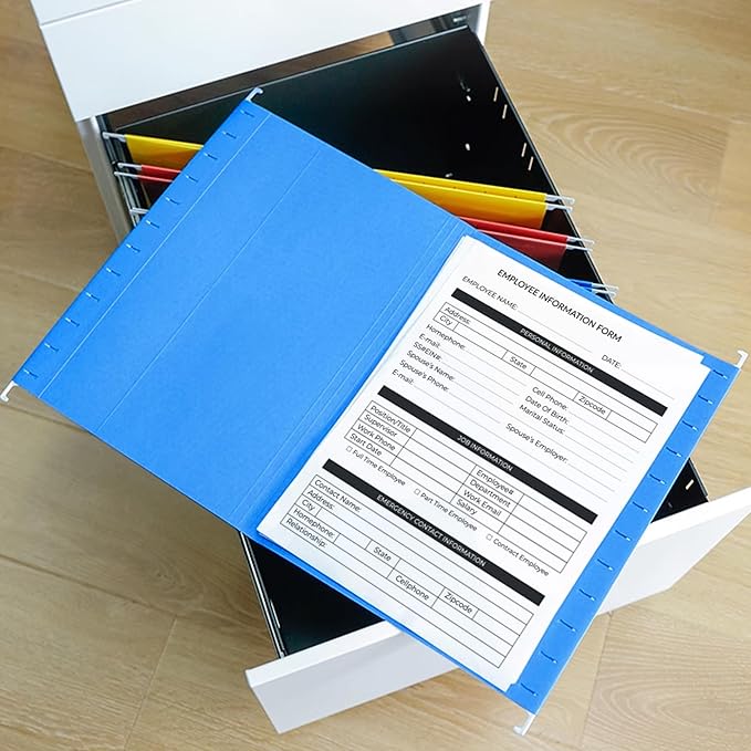 Green Hanging File Folders 6 Pack Letter Size Colored File Folders with 1/5-cut Tabs,Stay Organized for Your Home and Office Bulk File and Documents