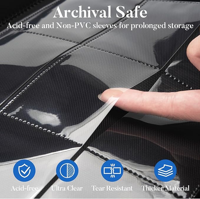 Premium Zip Card Binder 12 Pocket, Fabmaker 912 Pockets Trading Card Binder, PU Zipper Card Collection Album, Sturdy Side-Loading Card Book Holder for Game & Sports Cards, Royal Blue