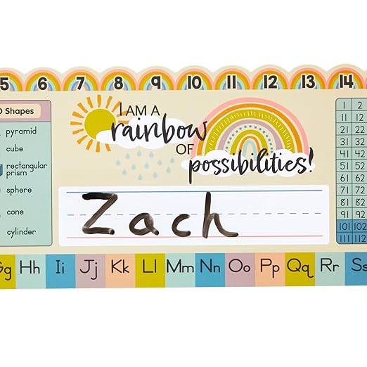 Really Good Stuff Boho Self-Adhesive Vinyl Desktop Helpers - Set of 24 - Primary