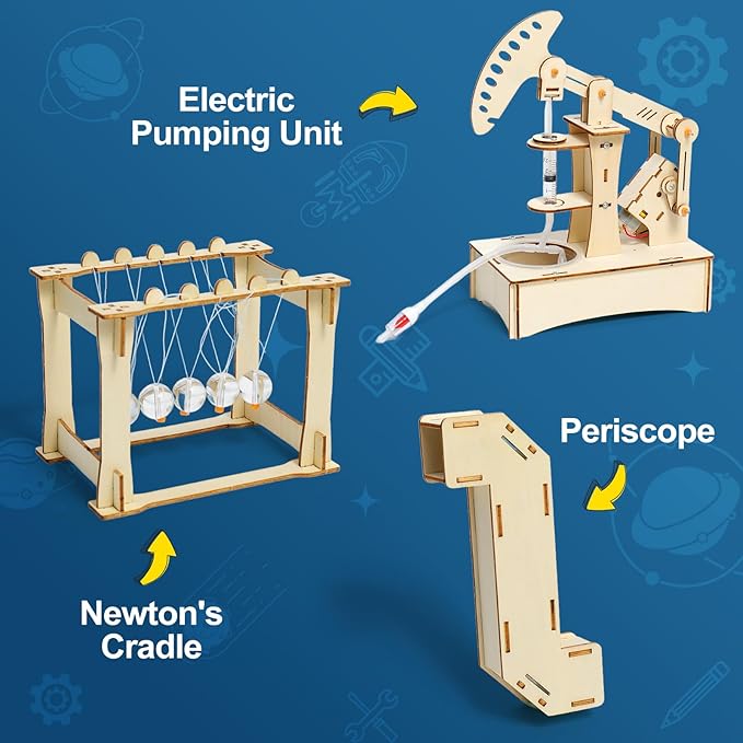 STEM Science Kits for Kids Ages 8-12, Wood Arts and Craft Kits for Boys 6-8, Wooden 3D Puzzles, STEM Toys for Boys Girls Age 8-12 5-7 8 10 12 13 14 Gift Idea.