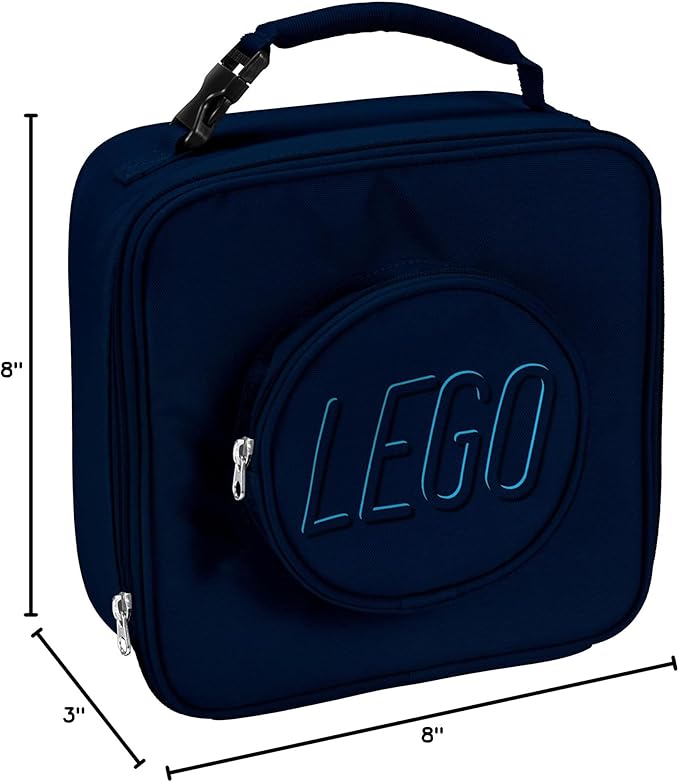 LEGO Brick Lunch Bag, Navy, Unisex, Polyester, 12"