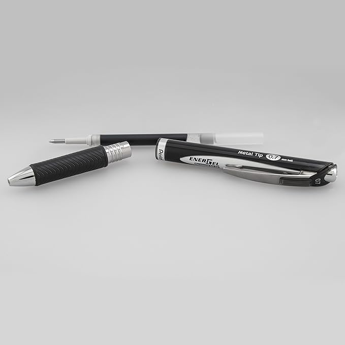 Pentel EnerGel PRO Permanent Gel Pen, (0.7mm), Medium Line, Archival and Water-Proof, Black Ink, Pack of 2 (BLP77BP2A)