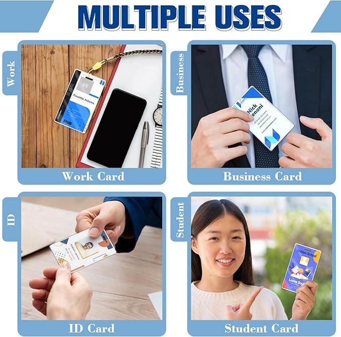 500 Pieces 5 Mil 2 1/2" x 4 1/4" Luggage Tag Laminating Pouches with Slot Hole Thermal Laminate Pouch Tags Kit Resealable for Work Permits Pass Cards Student ID Cards