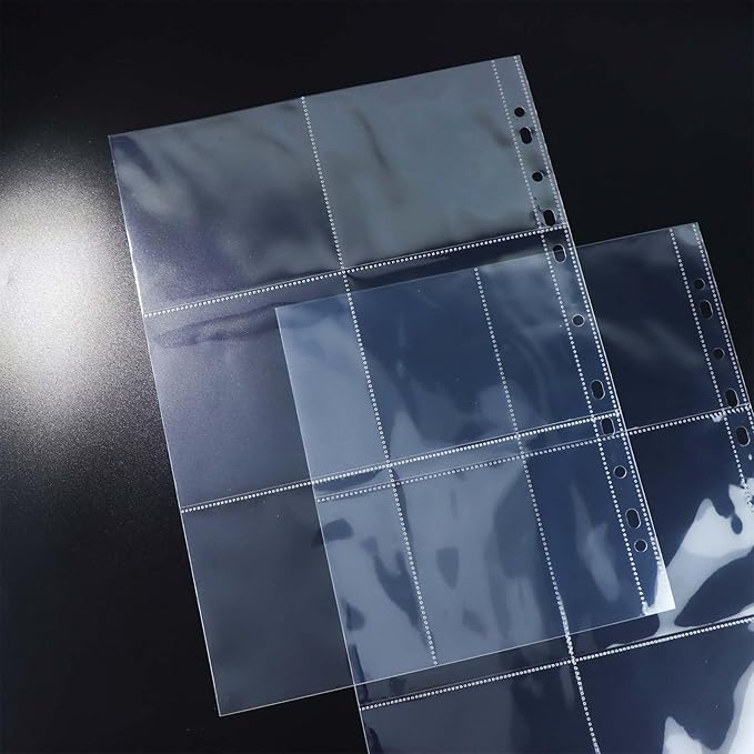 Mogoostry A4 Clear Sheet Protectors 6 Pockets Binder Sleeves 20 Sheets 11 Holes Top Open Photocard Refill Page Protector