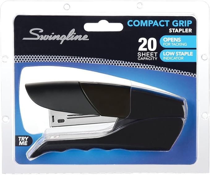 Swingline Stapler, Compact Grip, 20 Sheets, Assorted Colors, Color May Vary (S7071793E)