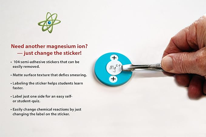 Chemistry Teacher Classroom Kit – Ionic Bond Disc Model | Visual Manipulative for Teaching Ionic Bonding & Charge Balance | Durable STEM Set for Middle School, High School, College
