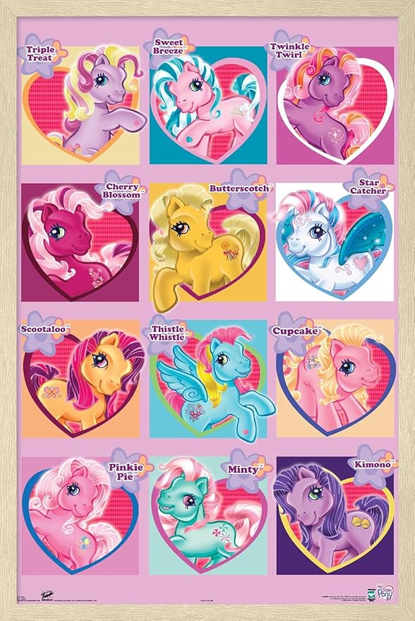 Hasbro My Little Pony - Chart Wall Poster, 22.4L" x 14.7W", Blonde Framed Version