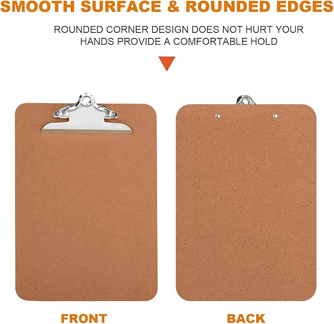 HERKKA 18 Pack Hardboard Office Clipboards - A4 Letter Size, ECO Friendly