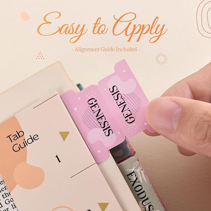 Bible Tabs for Women, 66 Large Print Laminated Bible Chapters Index Tabs and 39 Blank Dividers Sticky Labels, Cute Beauty Geometry Bible Study Supplies, Journaling Accessories, Christian Gifts for Men