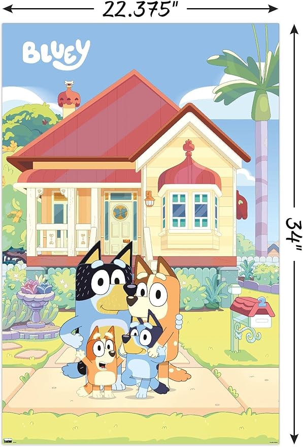 Bluey - Family Wall Poster, 34L" x 22.4W", Unframed Version