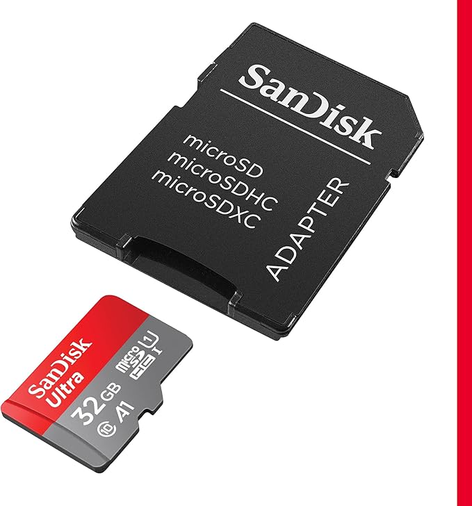 SanDisk 32GB Ultra microSDHC UHS-I Memory Card with Adapter - 120MB/s, C10, U1, Full HD, A1, Micro SD Card - SDSQUA4-032G-GN6MA [New Version]