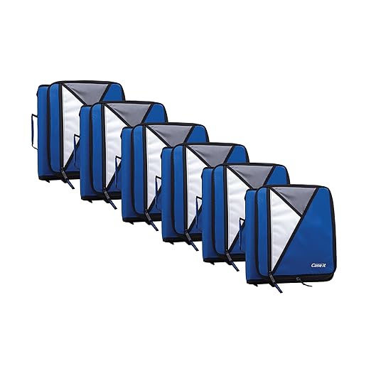 Case-it The Universal Zipper Binder - 2 Inch O-Rings - Padded Pocket Holds up to 13 Inch Laptop/Tablet - Multiple Pockets - 400 Page Capacity - with Shoulder Strap - Midnight Blue LT-007 (6 Pack)
