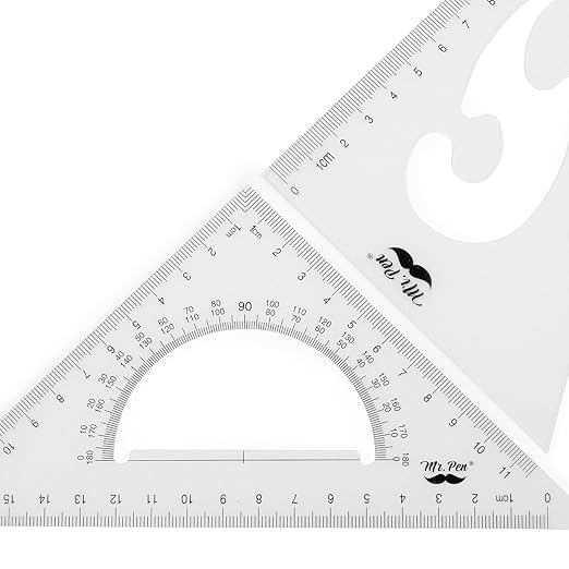 Mr. Pen- Triangle Ruler, 2 Pack, 17&11, 30/60 & 45/90, Right Triangle Ruler for Drawing, 30/60 Degree Triangle Plastic, 30 60 90 Triangle, Drawing Triangle Angle