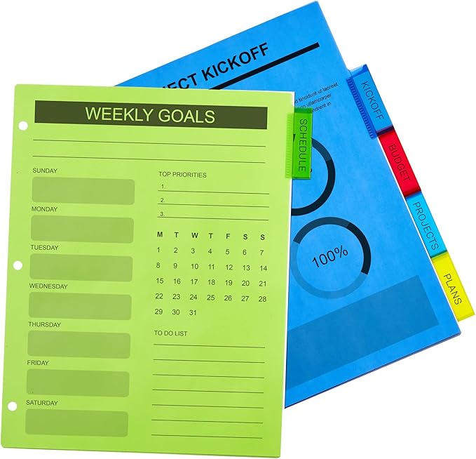 Avery Dividers for 3 Ring Binders, 5-Tab Plastic Binder Dividers, Insertable Big Tabs, Multicolor (3 Sets of 11900)