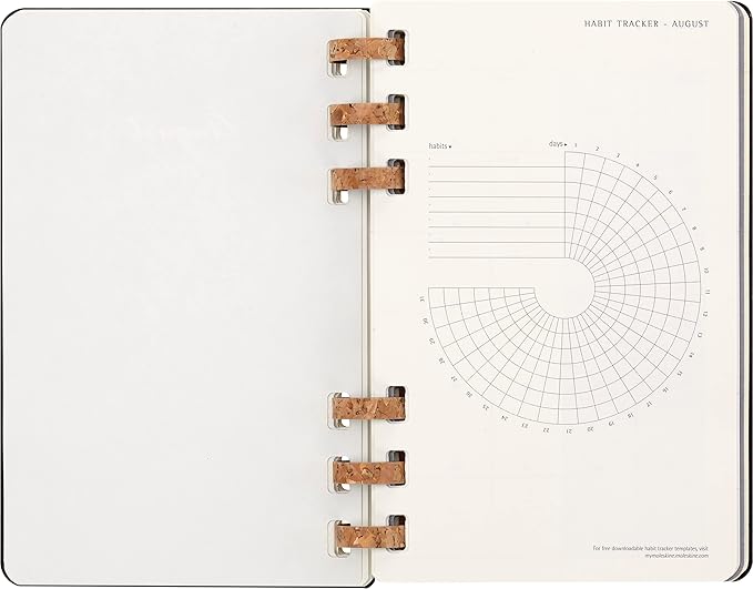 Moleskine 2024 Spiral Academic Planner, 12M, Large, Black, Hard Cover (5 x 8.25)