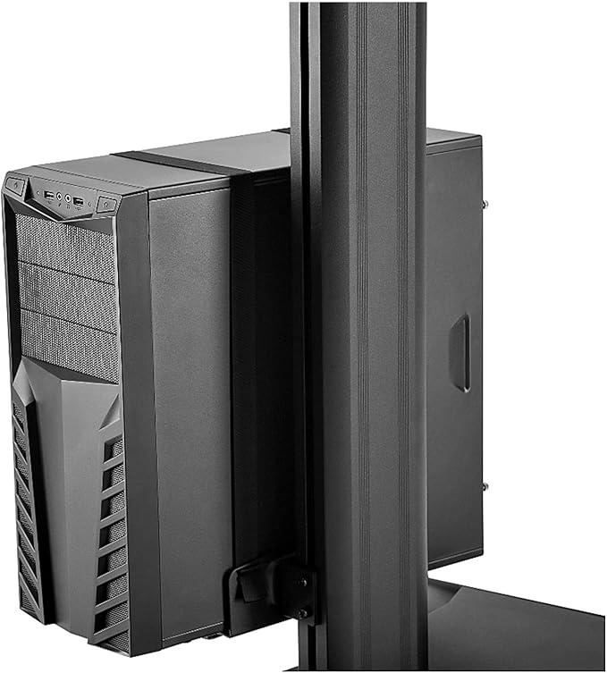StarTech.com Mobile Workstation Cart with Monitor Mount, CPU/PC Holder, Keyboard Tray - Ergonomic Height Adjustable Desktop Cart - Rolling Mobile Standing Workstation on Wheels (WKSTNCART)