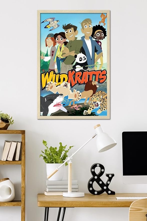 Wild Kratts - Group Wall Poster, 34L" x 22.4W", Blonde Framed Version