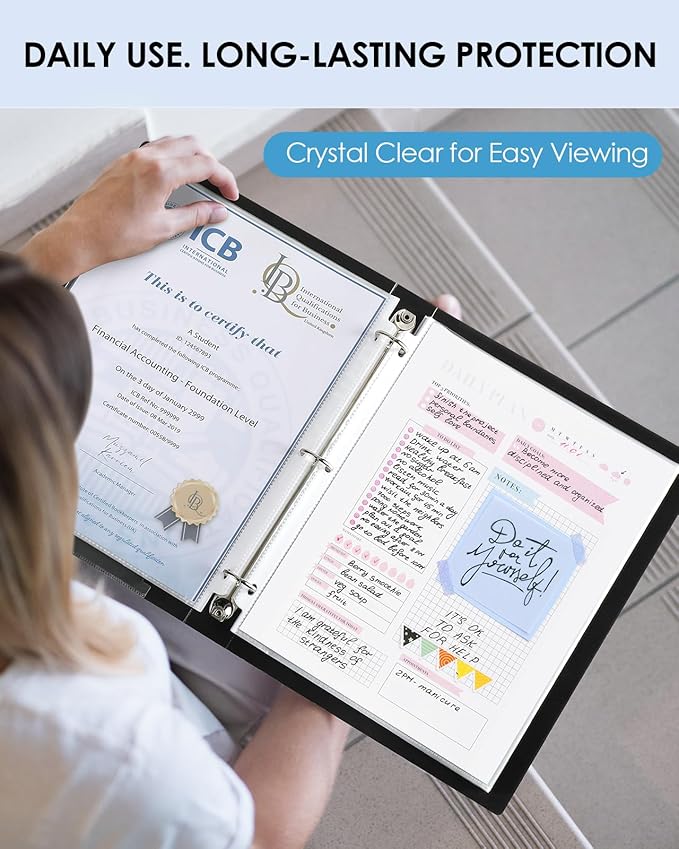 KTRIO Sheet Protectors 8.5 x 11 Inch, Clear Top Loading Page Protectors for 3 Ring Binder, Polypropylene Plastic Sleeves, Letter Size Document Protectors, Office & Home, 1000 Pack