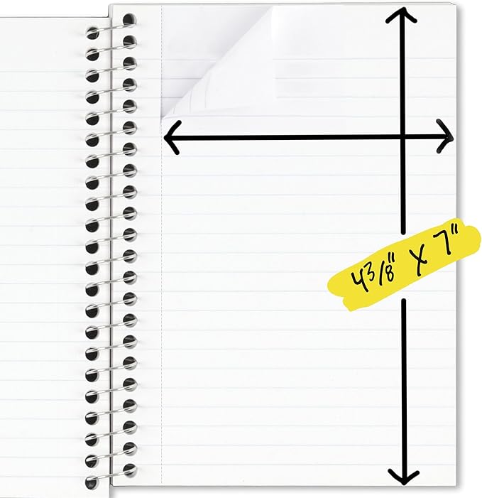Five Star Spiral Notebook, 1 Subject, College Ruled Paper, 4-3/8" x 7", Personal Size, 80 Sheets, Fights Ink Bleed, Water Resistant Cover, Tidewater Blue (450048CG1-ECM)