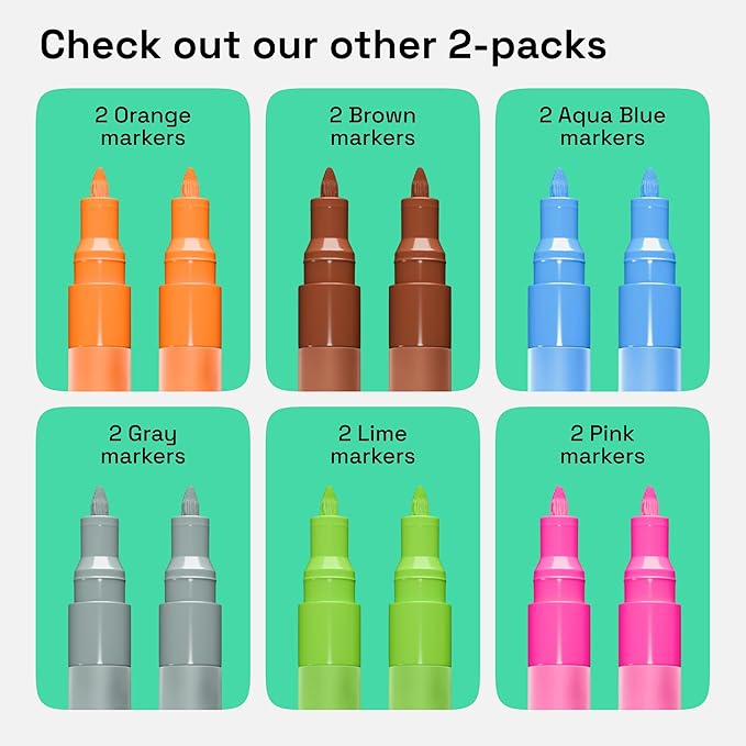 ARTISTRO 2 Rose Gold Acrylic Paint Markers - 0.7mm Extra Fine-Tip Paint Pens - Perfect for Crafting, Art Projects, & More