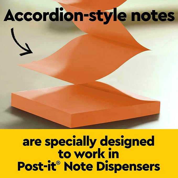Post-it Super Sticky Dispenser Pop-up Notes, 6 Sticky Note Pads, 3 x 3 in., 2X The Sticking Power, New Year Organization or Second Semester School Supplies, Energy Boost Collection