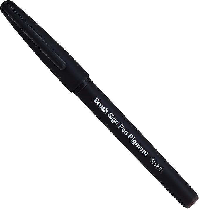 Pentel Arts Sign Pen Brush, Black Pigment Ink, 1 Pack (SESP15BPA)