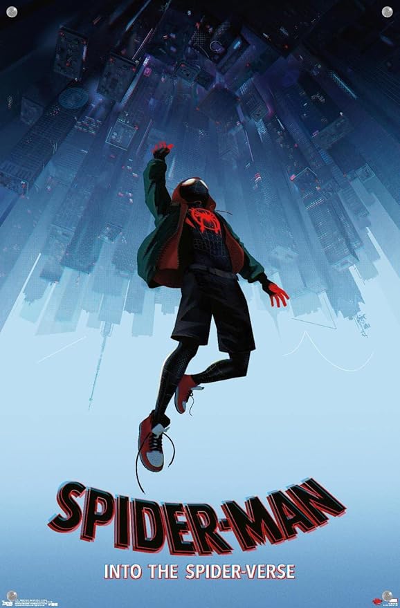 Trends International Marvel Spider-Man - Into The SpiderVerse - Falling Wall Poster, 14.725" x 22.375", Premium Poster & Pushpin Bundle